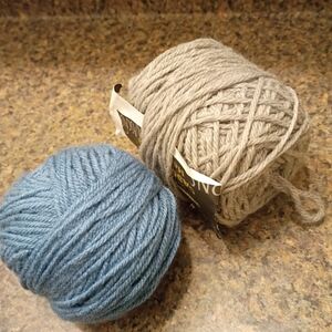 Source Unknown Blue and Gray Yarn Duo